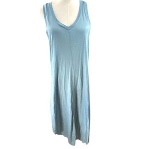 Lagaci NWT Size Large Blue vneck‎ tshirt  Maxi Dress